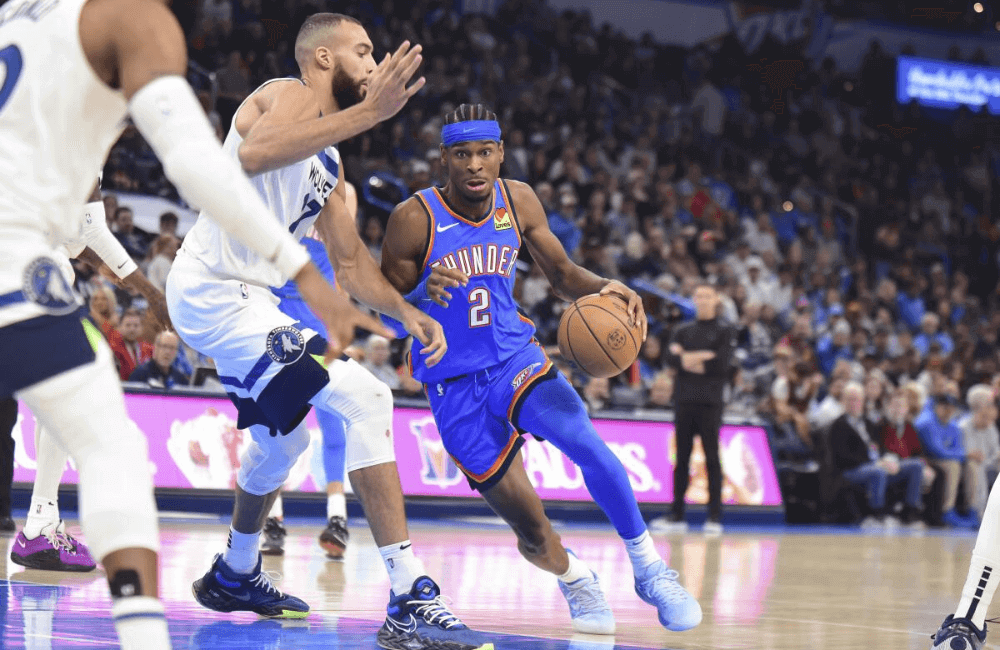 Shai Gilgeous-Alexander, lideró la anotación del Thunder.