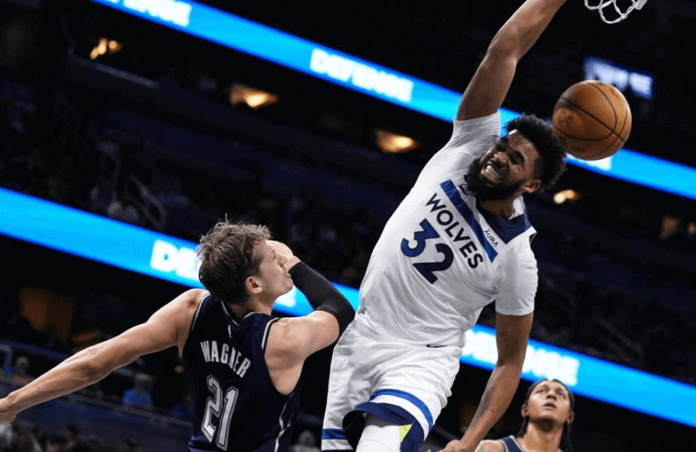 Karl-Anthony Towns tuvo una gran noche ofensiva por los Minnesota Timberwolves.