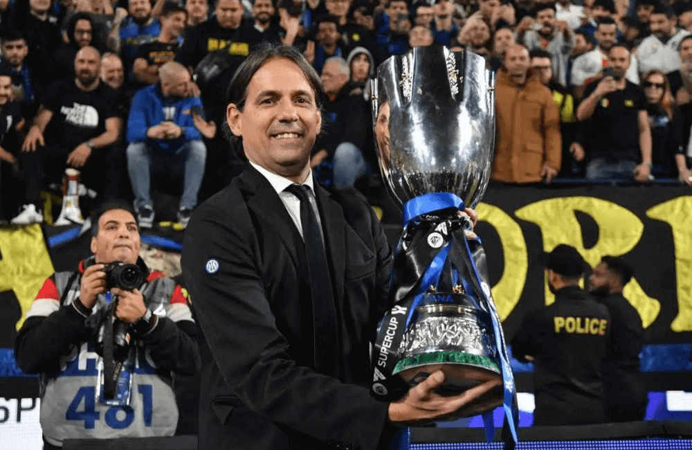 Simone Inzaghi en la Supercopa Italiana.