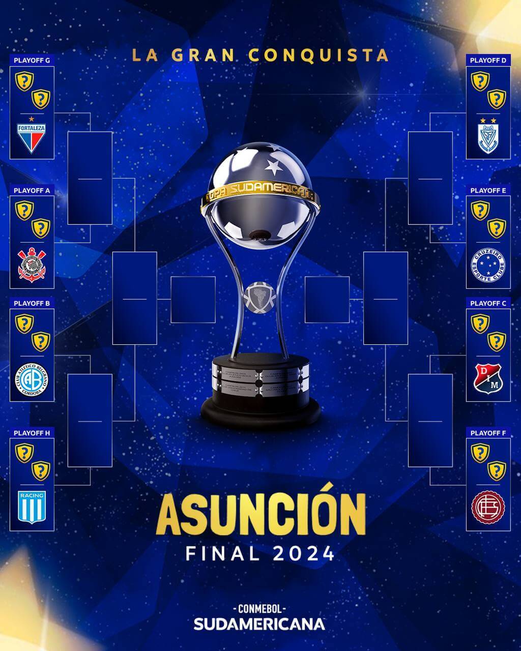 Definidos los cruces de los octavos de final de la Copa Sudamericana.